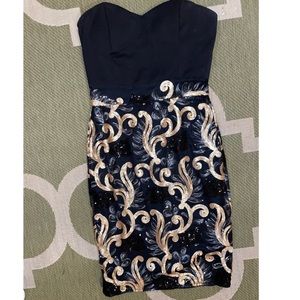 Cals strapless cocktail sequin dress